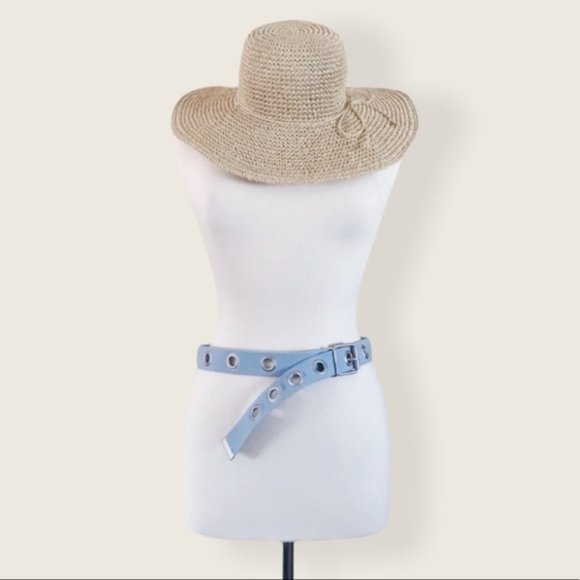 Woven Canvas Grommet Belt Blue Large - Picture 7 of 10